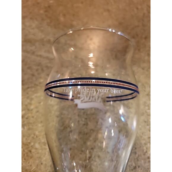 SAMUEL SAM ADAMS BOSTON LAGER "TAKE PRIDE IN YOUR BEER" 16oz PINT BEER GLASS - Picture 2 of 3